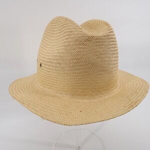 BBB Woven Straw Fedora Hat Tan Mens OSFM